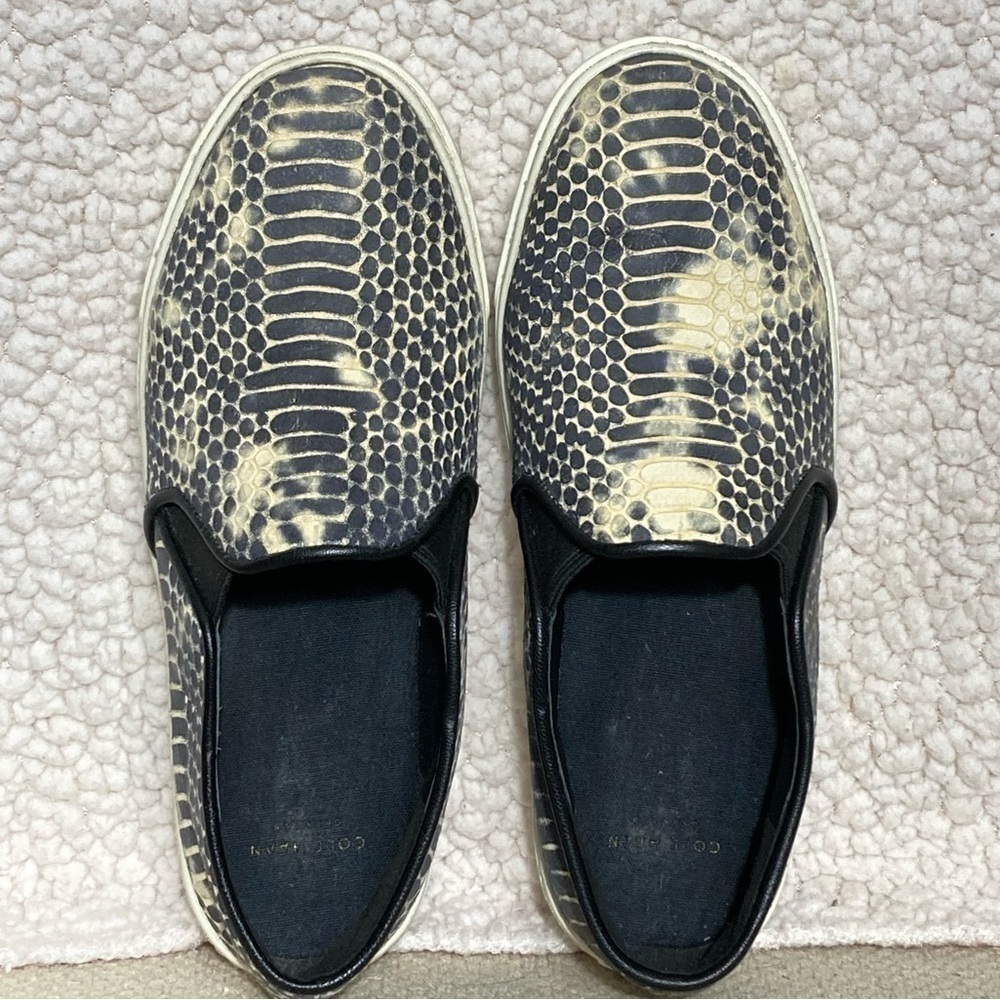 Cole Haan Woman's Bowie Snake Print Leather Slip On Casual Sneakers Shoes SZ 6B - Picture 5 of 11